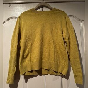 Everlane Yellow and Gray Pinstripe Cotton Sweater - Size S